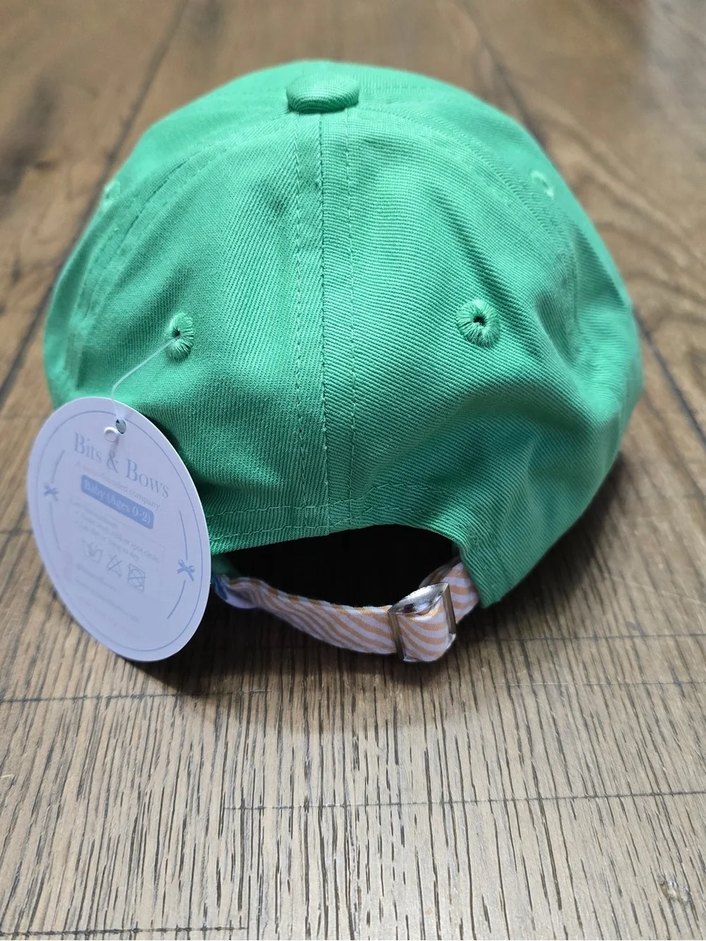 Bits & Bows Kids Triceratops Dinosaur Baseball Hat Mint Green NWT Age 0-2